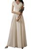 YUANYUAN HAUTE Evening Wedding Party Long Perfect for Piano Bridal and Parties Size Dress, Dress, Women's Dress, Length, A-Line, Ruffle, White,
