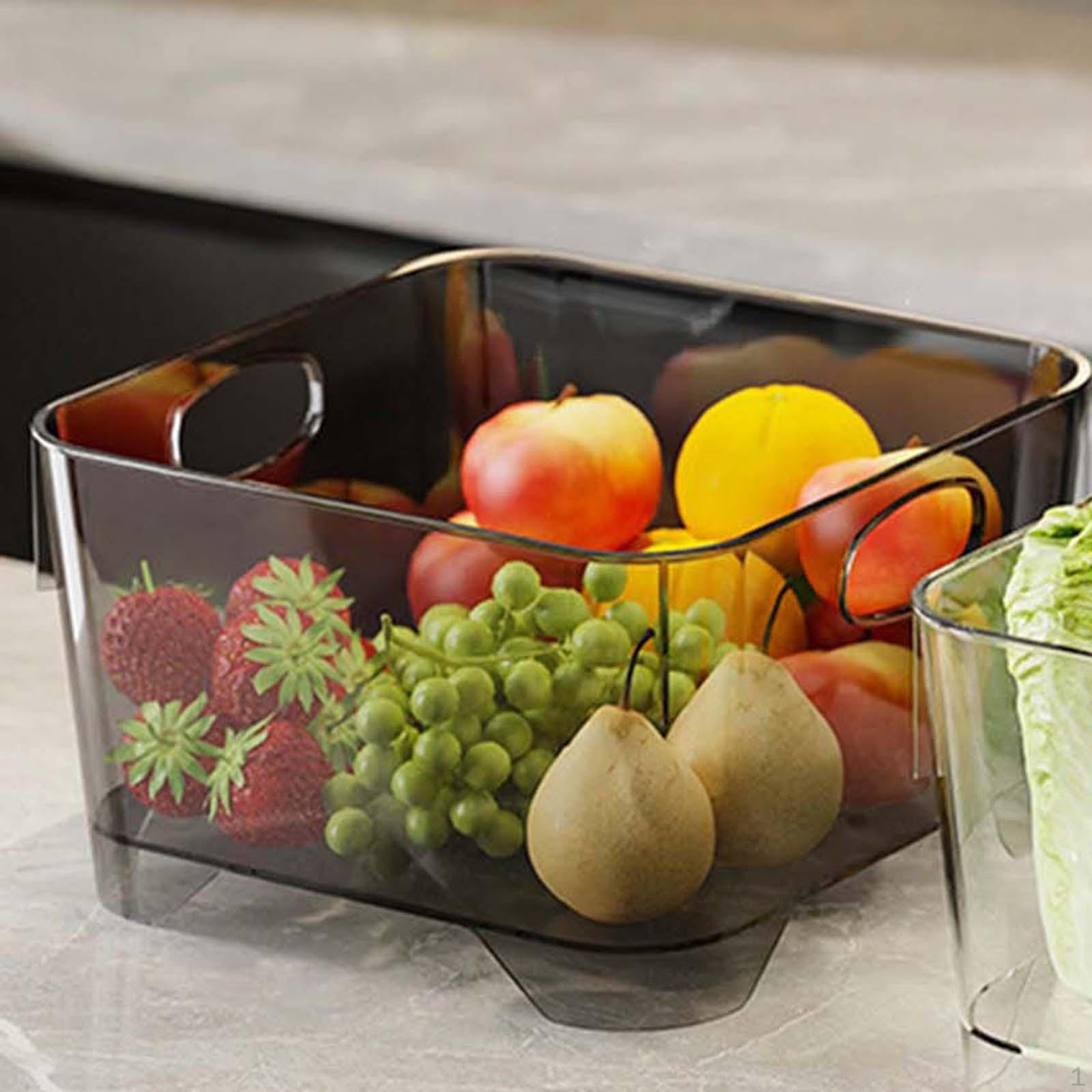 

Ясные контейнеры для хранения Корзина для мытья овощей Сливные контейнеры Produce Saver Clear Gray