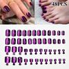 48Pcs Glossy Finish False Nails Set Short Square Shape Short Tip Toenail  For Fingernails & Toenails
