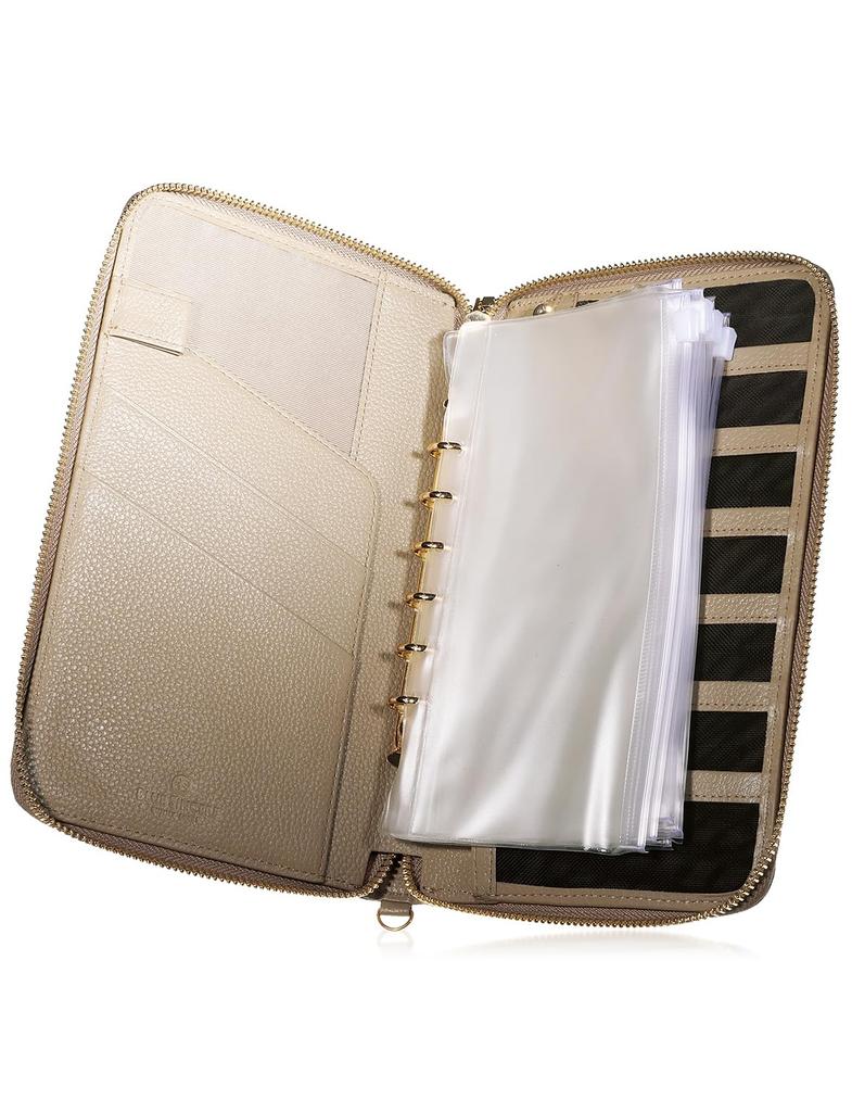 Genuine Leather Household Finance Case with 6 Large Capacity B6 Fits Maternity and Child Health Medicine Separate Clear Portable KKC1 [BLUE SINCERE]