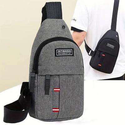 Neutral Style Men's Functial Chest Bag, Suitable for Business Trips. Simple Design, Made of Nyl Material, with a Crossbody Strap
