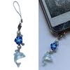 Whimsical Dolphin Egg Flower Key Ring Handcrafted Beaded Resin Charm Pendant For Backpack Zippers Decoration