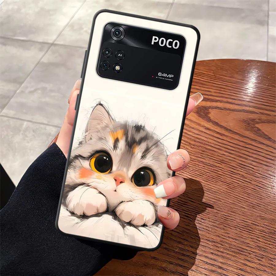 Cartoon Cat Funda Phone Cover Case for Xiaomi Poco F8 F1 C61 F3 C50 M3 M4 M7 C71 C75 M5 X3 X4 X5 X7 Pro