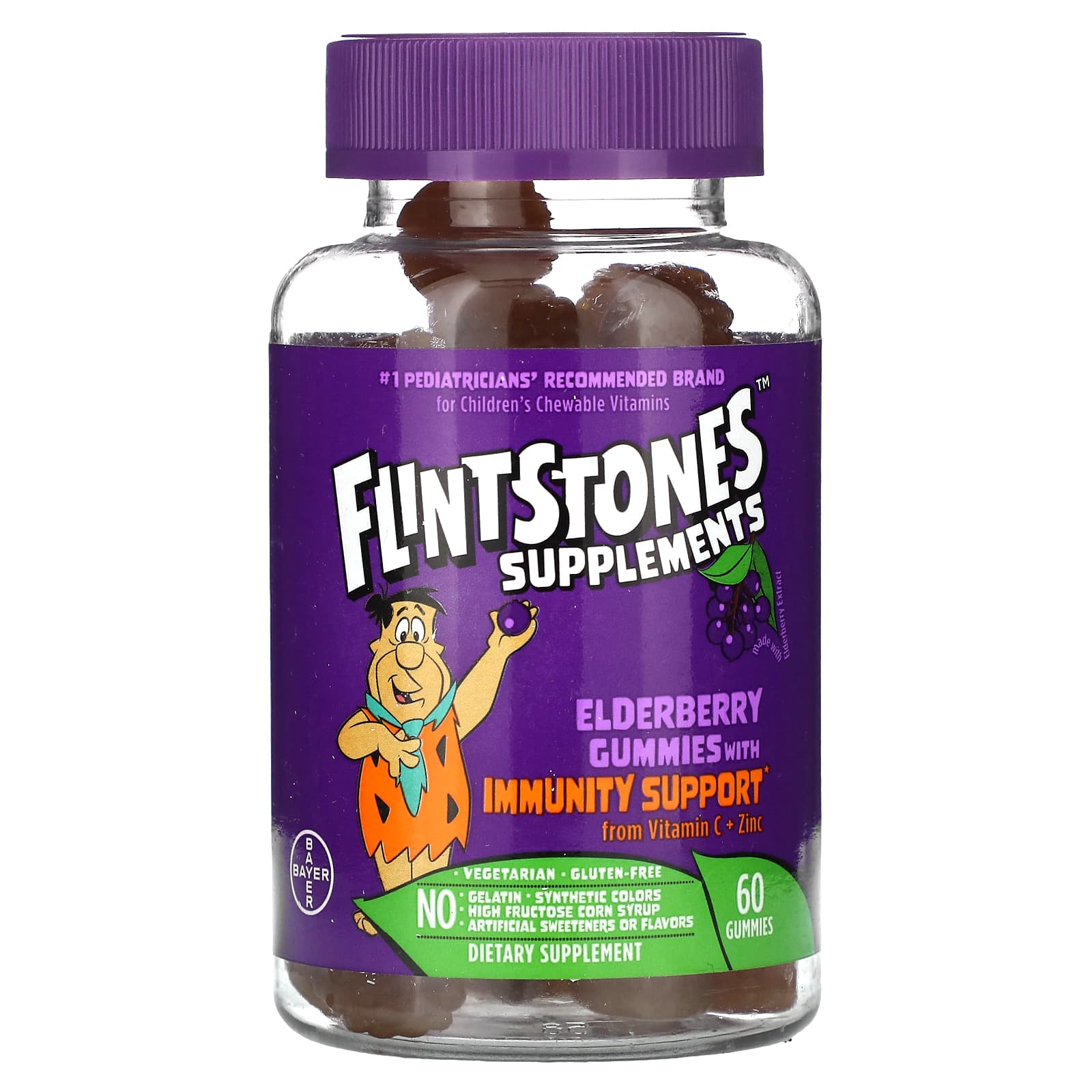 

Flintstones, Immune-Boosting Elderberry Gummies, 60 Count