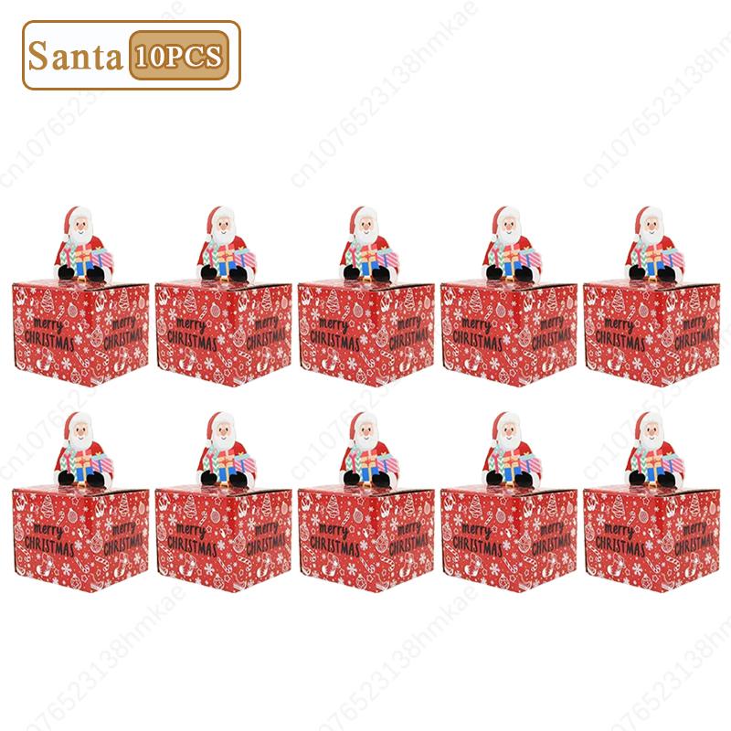 1-10PCS Christmas Gift Father Christmas Elk Christmas Tree Pattern Money Draw Surprise Box Festive Small Gifts Party Supplies