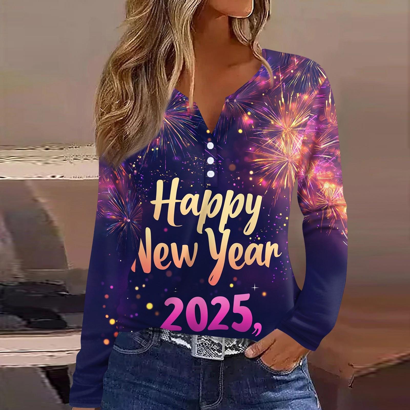 

Жіноча футболка з принтом і ґудзиками, з довгим рукавом, щоденна мода на вихідні, базовий V-подібний виріз, звичайний топ XL фіолетовий