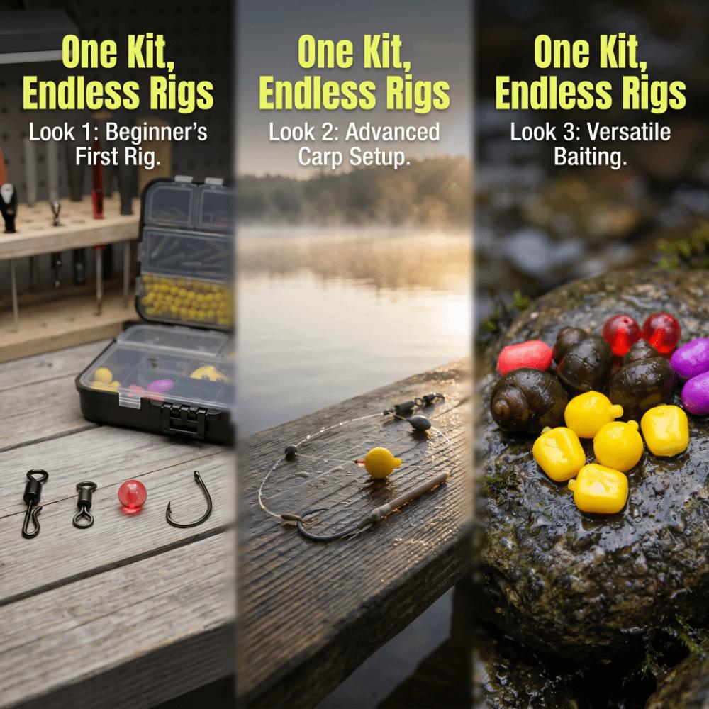 328pcs Include Swivels Carp Fishing Tackle Kit Include Hooks Fishing Accessories Set  for Beginners