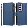 For Oppo Reno12 Pro 5G (China)/Oppo Reno12 Pro 5G (Global) Leather Case 9 Card Slots Zipper Wallet Stand Phone Cover with Wrist Strap