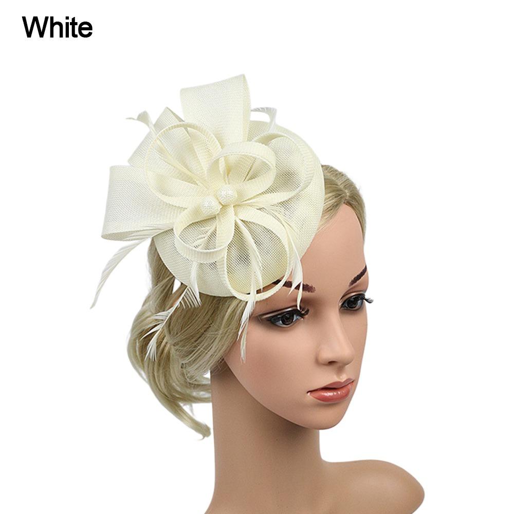 Feather Fascinator Caps Mesh Makeup Prom Elegant Hair Accessories  Women