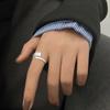 925 Sterling Silver Large Open Geometric Rings Bohemian Unique Simple Ring for Women Minimalist Handmade Jewelry