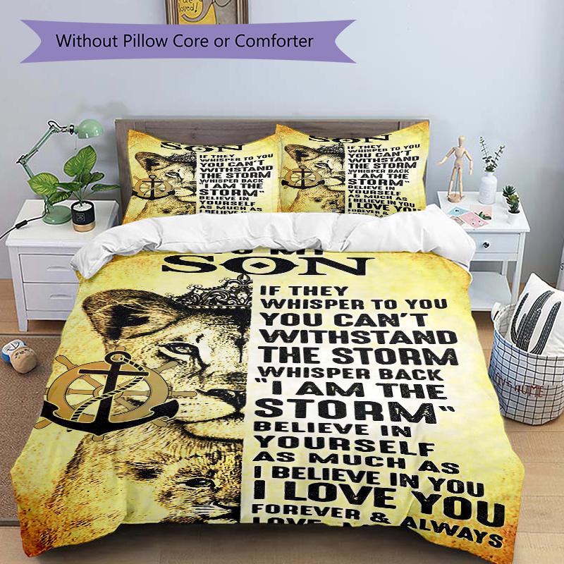 

3pcs Empowering Lioness Bedding Set, Includes 1 Quilt Cover and 2 Pillowcases, Comfortable Bedding with Stylish Design for Bedroom 135x200cm