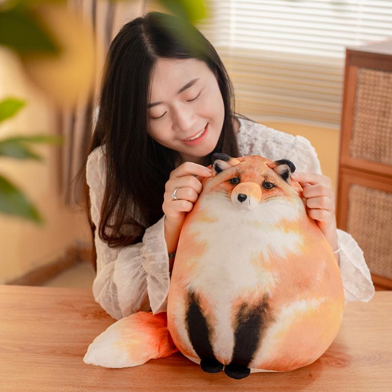 Simulation Fox Cat Plush Toy Cute Rabbit Mansion Cushion Home Sofa Chair Special-Shaped Throw Pillow Waist Rest