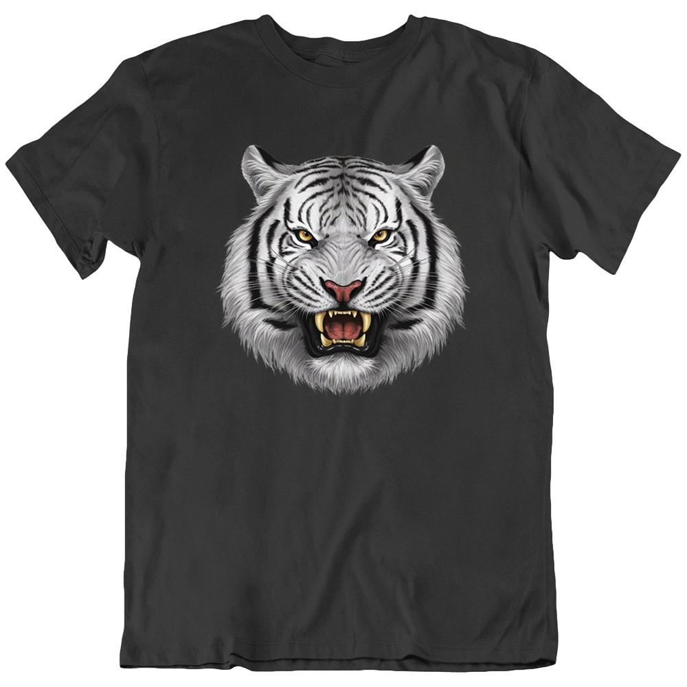 White Tiger Eye of the Tiger Wildlife Animal Nature Funny T-Shirt Tee Gift New