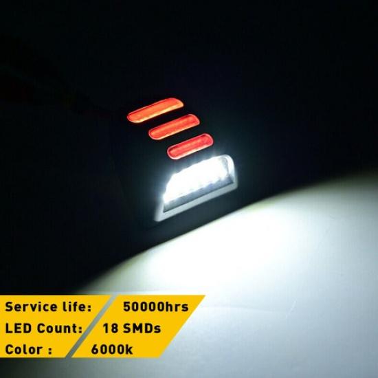 2PCS Red Tube LED License Plate Lights For Chevy Silverado GMC Sierra 1500 2500