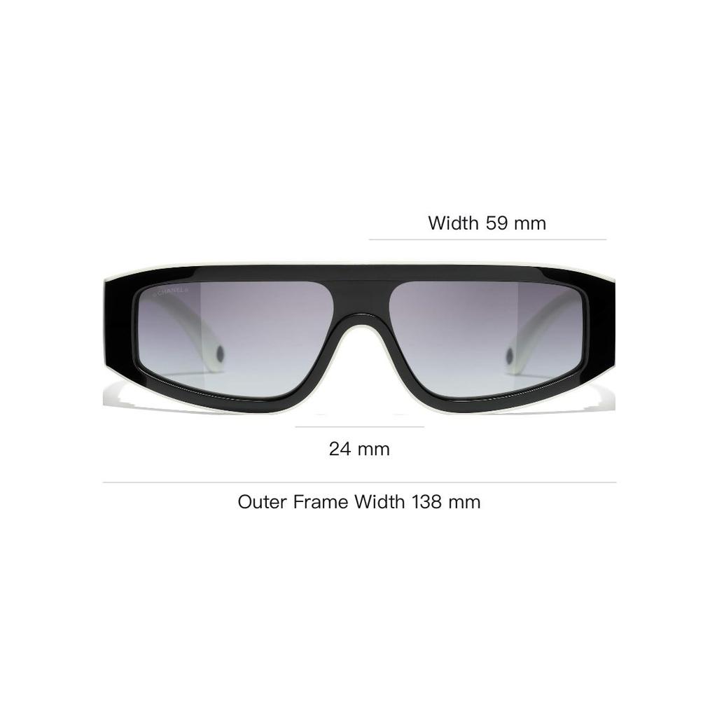 Chanel Irregular Frame Acetate Sunglasses Unisex sunglasses Black CH6057-1656/S6