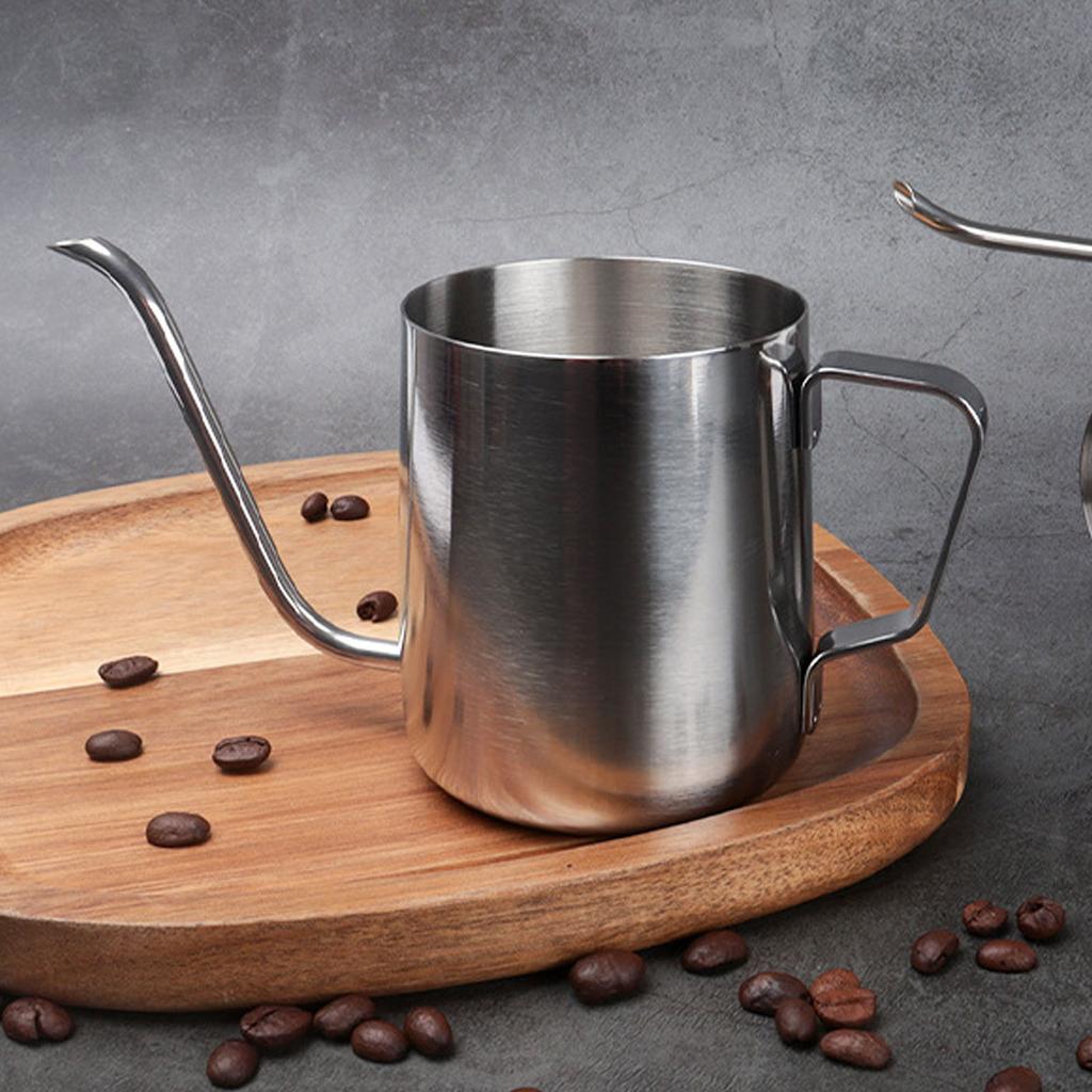 350ml Stainless Steel Pour Over Kettle Gooseneck Spout Coffee Tea Pot Long Narrow Drip Cup Camping Coffee Pot for Travel Outdoor