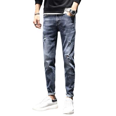Våren jeans for menn Slanke små rette bukser Elastiske lange bukser for menn