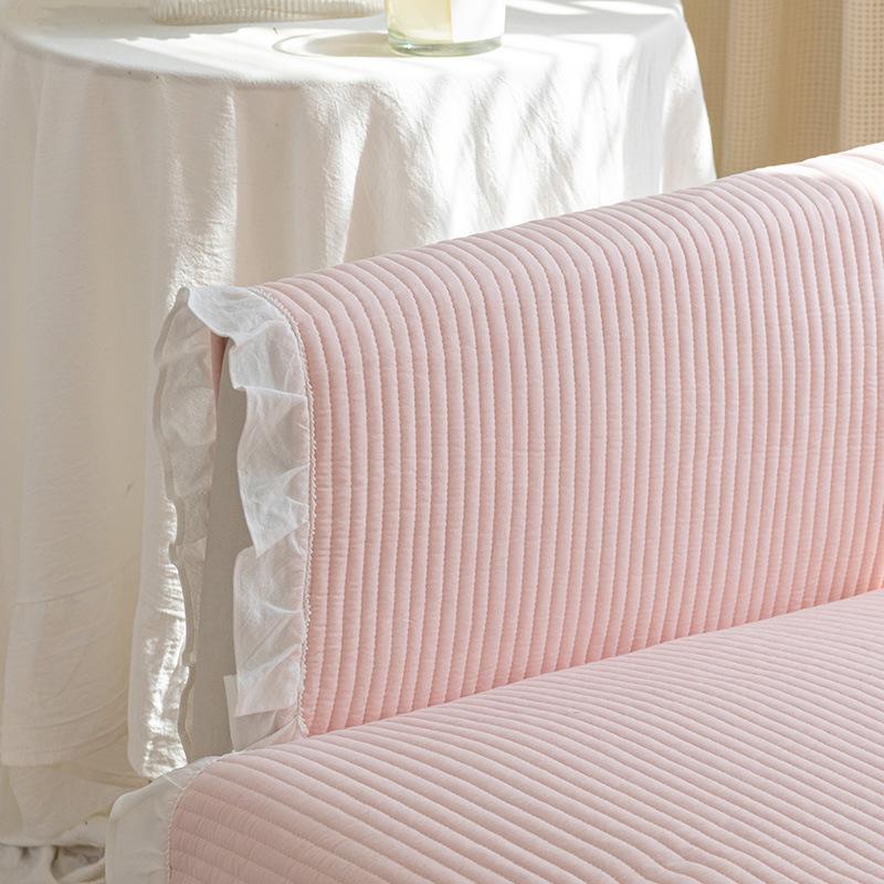 Simple Solid Color Sofa Cushion Four Seasons Cotton Fabric Non-Slip Cotton Cushion Universal Modern Sofa Cover Towel