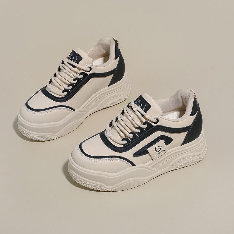 Small inner height increase sports and leisure shoes women's spring new thick baseplate shoes Q