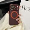 Applicable to iPhone17ProMAX mobile phone case corrugated rotating magnetic suction bracket Apple 16 crystal large window soft case