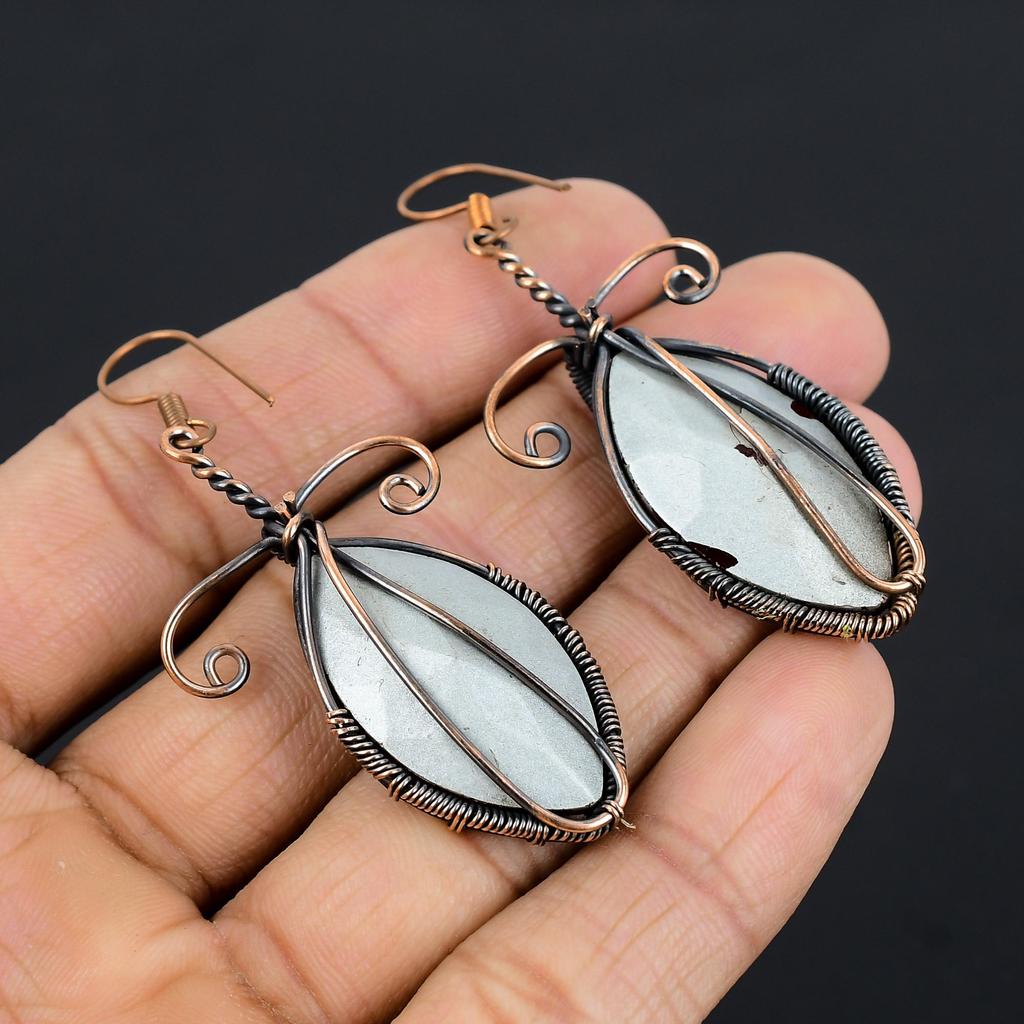 Garnet & Garnet Mystic Topaz Jewelry, 999 Copper Wire Wrapped Earrings, Handmade Gemstone Jewelry Earrings For Memorial Day