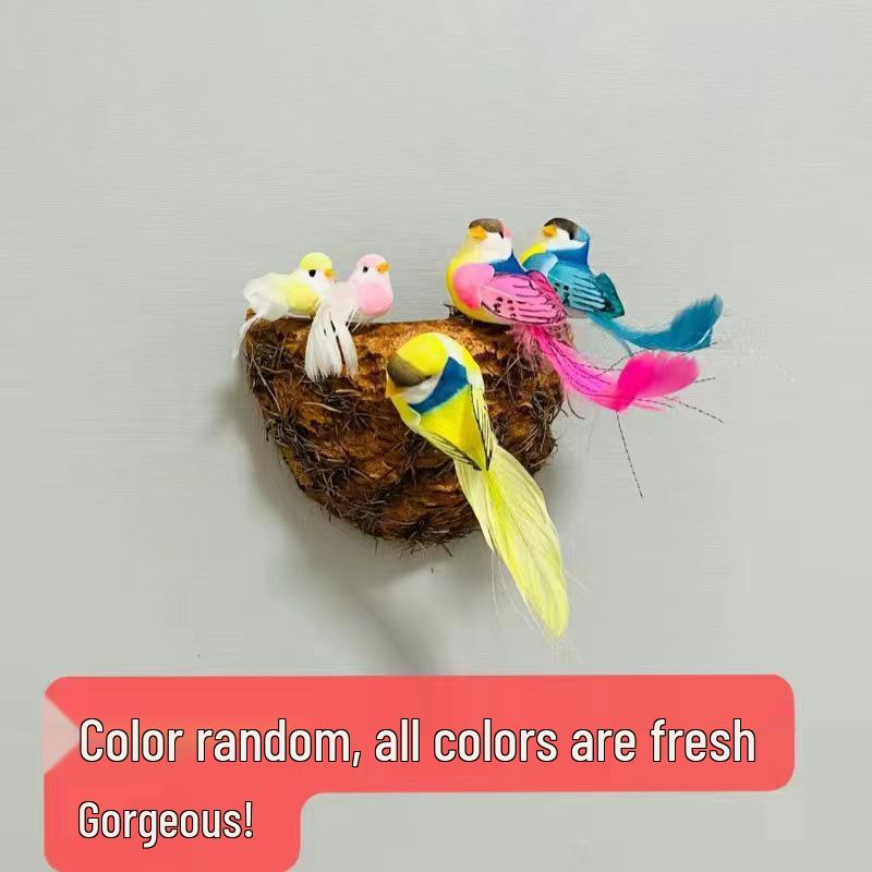 Creative Flickering Birdhouse Ornament for Garden or Balcony with Wall-Mountable Branch Decoration