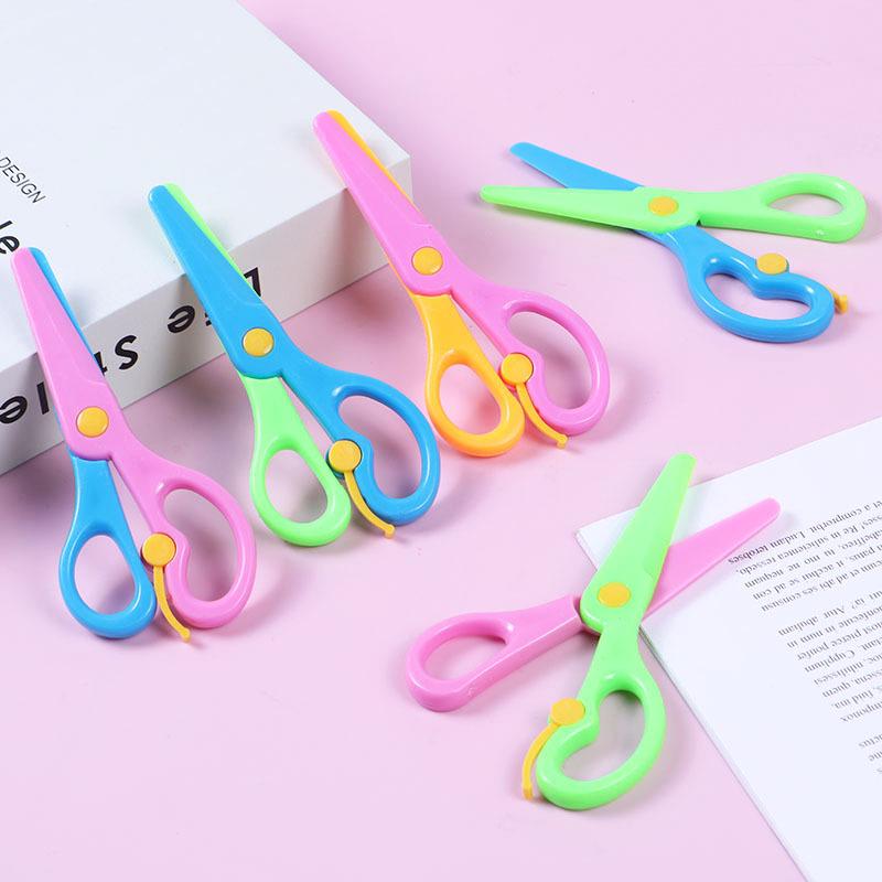 Kids' Colorful Safe Plastic Scissors for DIY and Kindergarten Crafting Projects