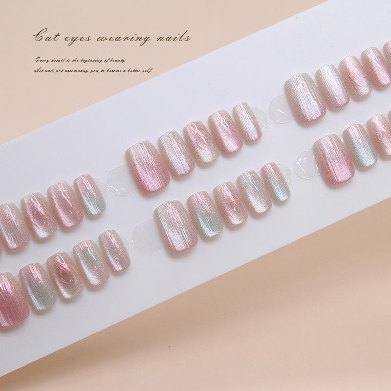 Mermaid Wear Nail Art Sheet Nail Sheet ins Windspar Cat's Eye Nail Art Patch Prefabricated Nail 30 Pieces Sub-code