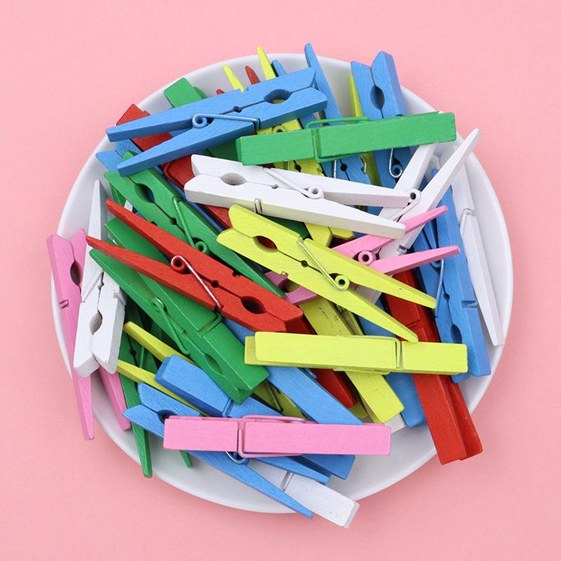 3.5cm Colorful Cartoon Wooden Photo Clips for DIY & Decoration