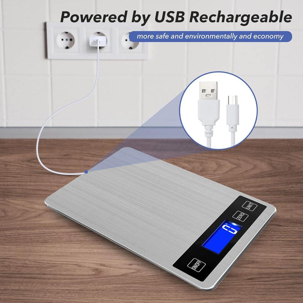 High-Precision Tempered Glass Kitchen Scale, 15kg Capacity