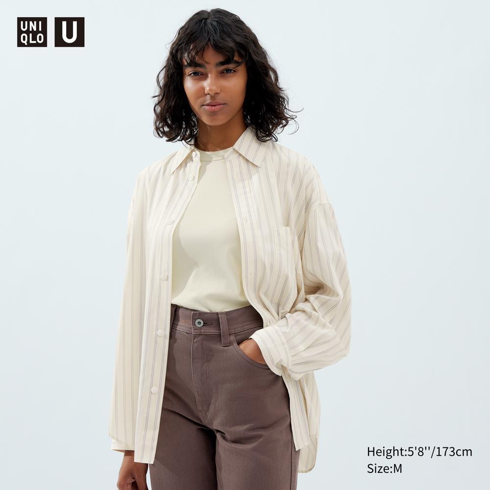 

UNIQLO Рубашка в полоску с драпировкой (Длинный рукав)