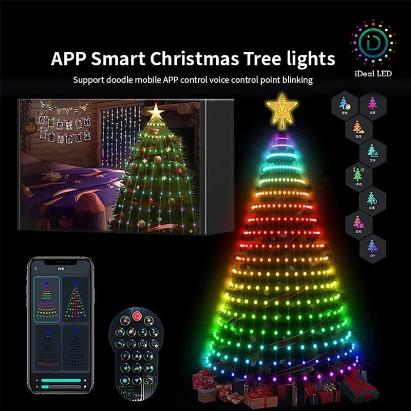 Christmas Tree LED Lights 400LEDs Smart RGB LED String Lights Holiday Decoration for Indoor Outdoor Tree APP/Remote Control