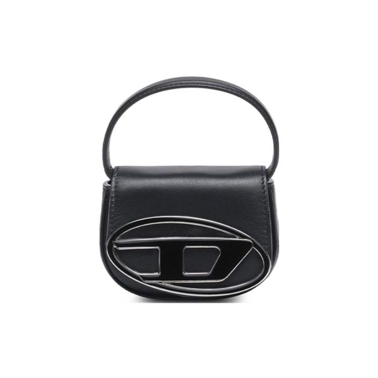 Diesel Spiegel Letter Decoratief Mode Casual Veelzijdig Leer Dingle Tas Handheld Schouder Mini Dames tassen Zwart X08709PR818-T8013 Basic Set (Bag+Dust Bag)