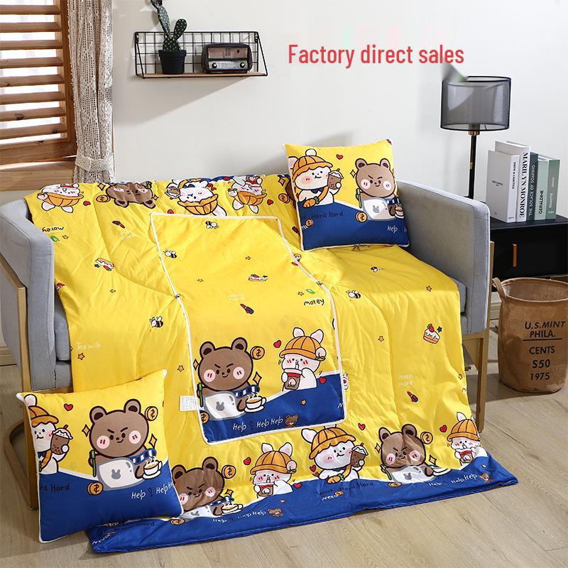 Convertible Pillow Blanket: Backrest, Quilt, Cushion for Sofa, Car, or Office Nap - Ideal for Spring/Summer.