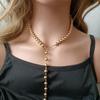 Retro European-American Y-Shaped Beaded Choker - Women's Short Multi-Layer Pearl Tassel Necklace