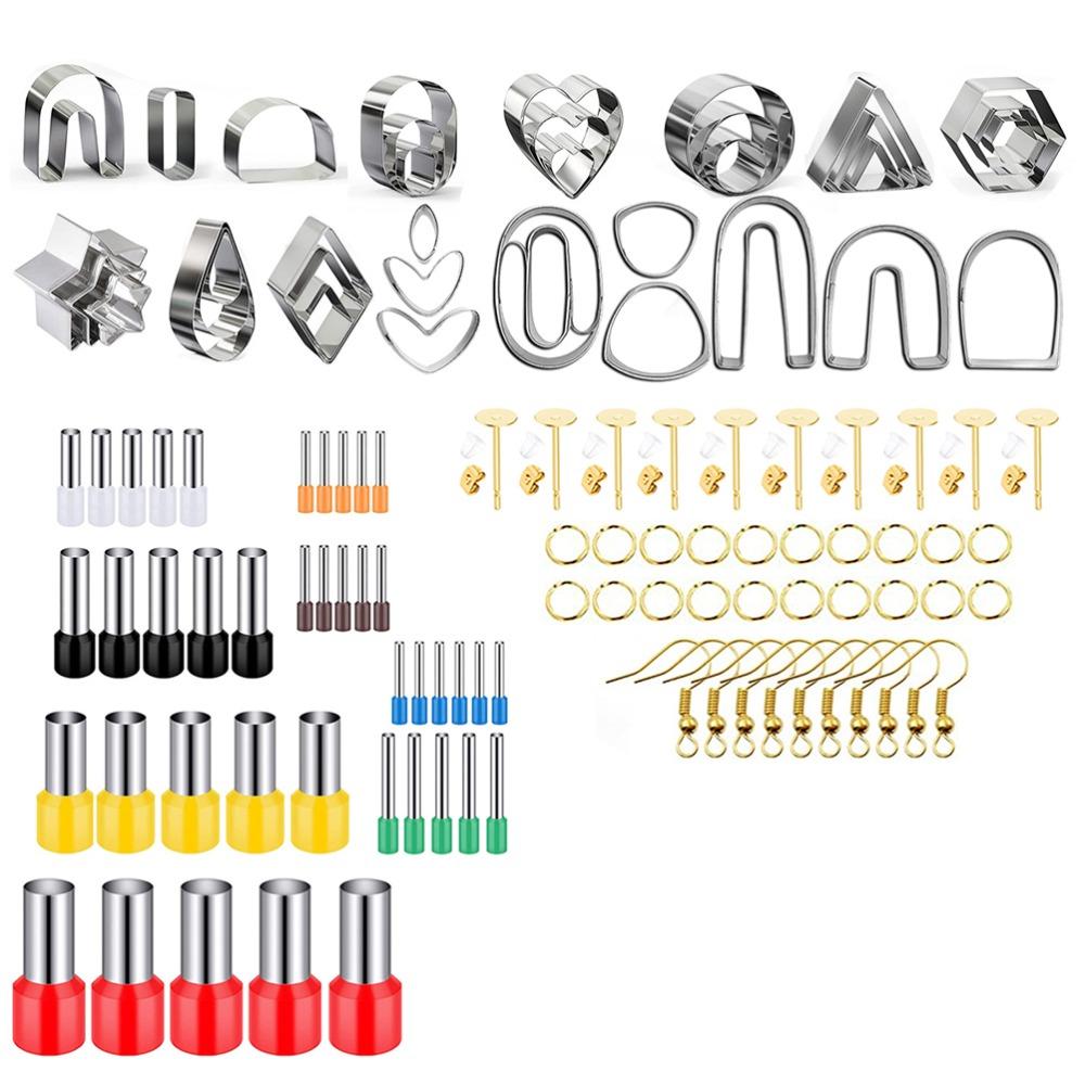 126Pcs Polymer Clay Use Earring Cutter Geometric Shape Craft Mold Jewelry Tool  Jewelry Making
