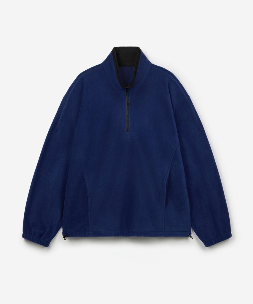 TIENJITIUMEON W Oversized Fleece Half Zip-Up (Blue) Tnts6F100B2