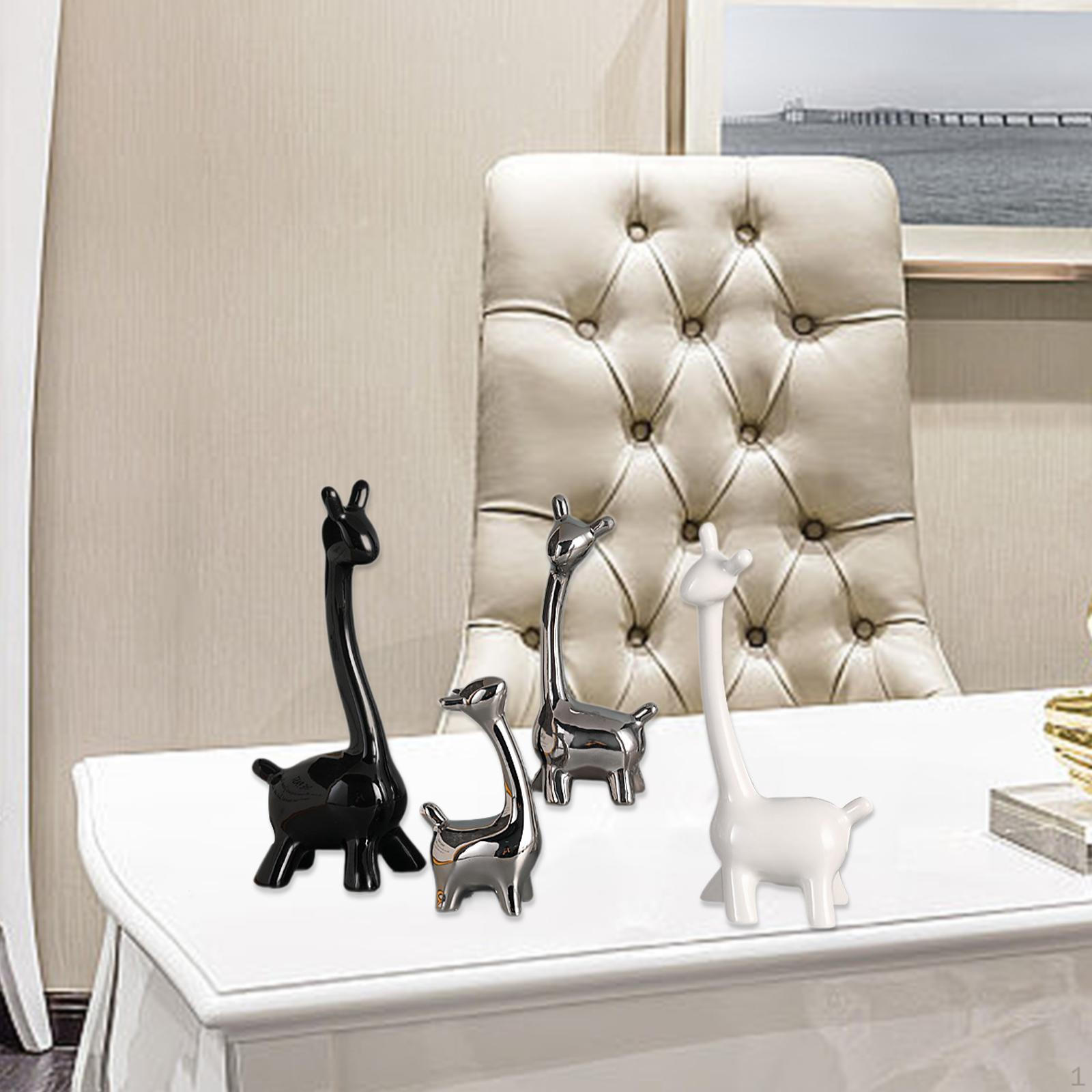 

Керамические фигурки семьи оленей, набор для украшения стола, многофункциональное изделие ручной работы для домашнего офиса, декор 4Pcs