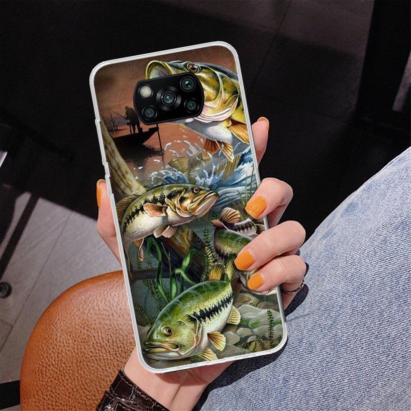 Offshore Angling Fishing Fish Rod Phone Case For Xiaomi Poco X7 X6 X5 Pro F7 Ultra Redmi 15C 15 13C 13 12C 12 10 10A 10C 9 9A 9C