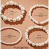 4Pcs Chunky Simulated Zircon Stackable Stretch Bracelet Set Beaded Ball Adjustable Heart Elastic Bangles for Women Wedding Trendy