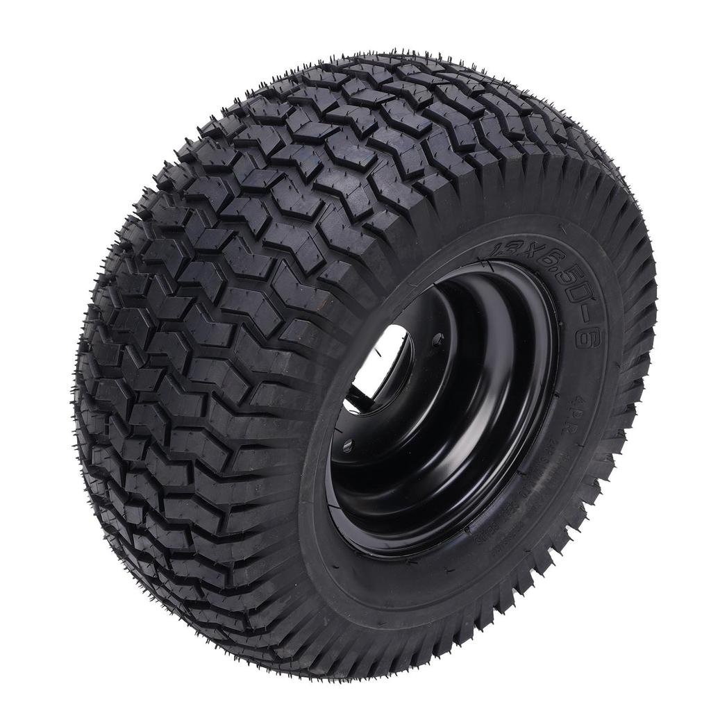 13X6.50 6 Tire with Rim 6PR Rubber Enhanced Traction All Terrain Tire for ATV UTV Go Kart Golf Cart Or Garden Lawn