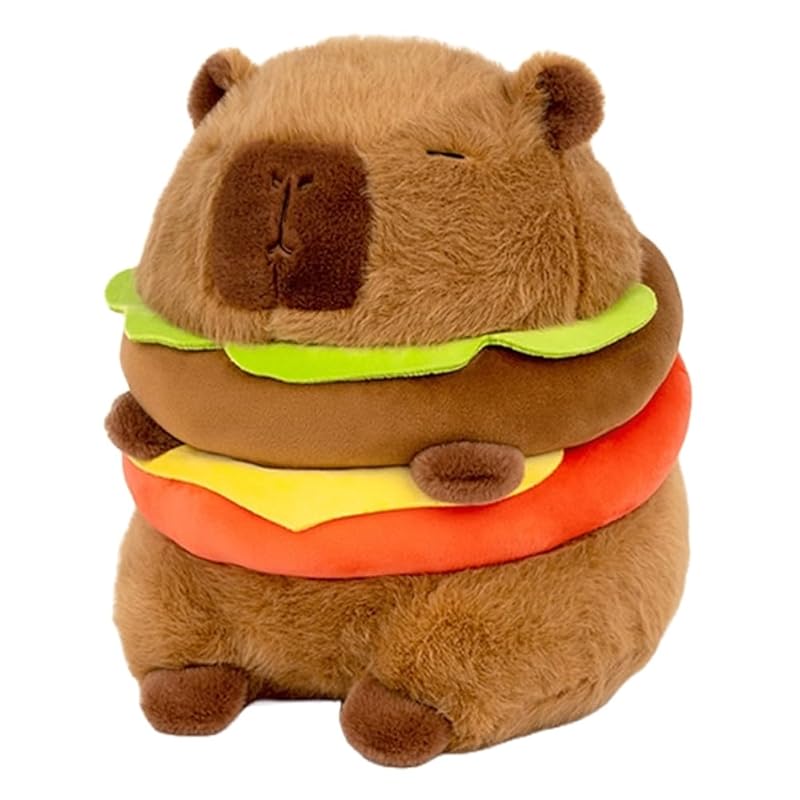 

REDICE stuffed toy capybara stuffed animals hamburger [Genuine product] [2024 new material] skin-friendly capybara stuffed toy extra large Chewy body