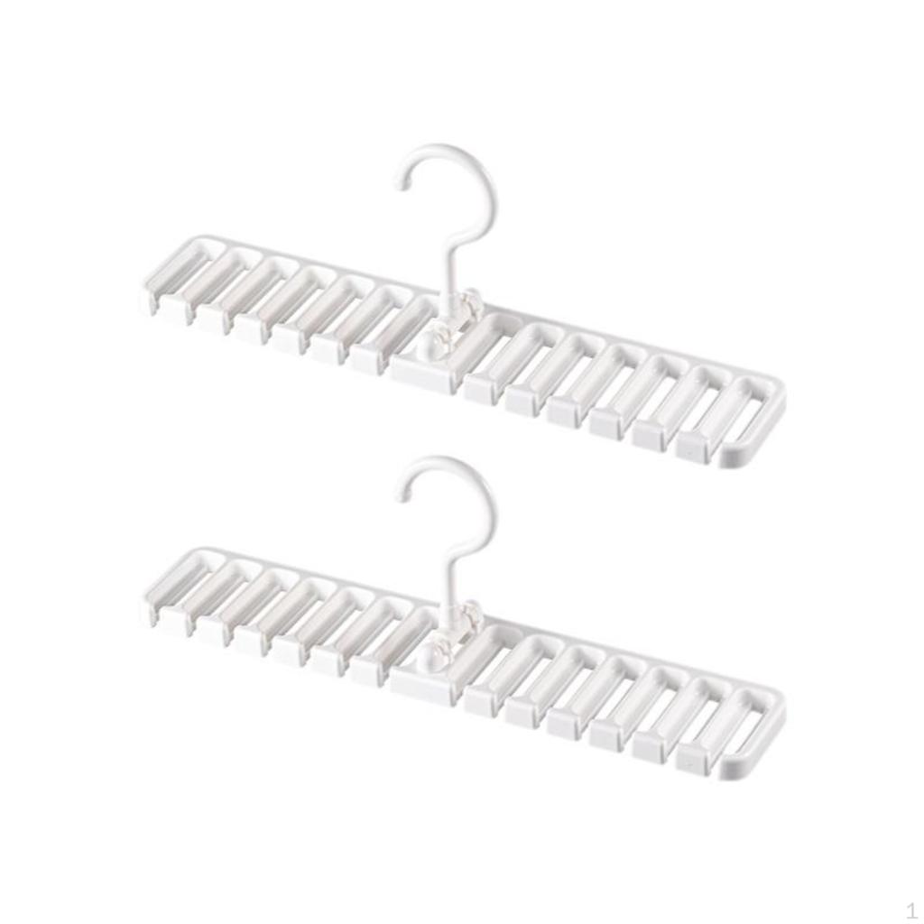 Belt Tie Rack, MultiFunctional Organizer, Closet Hanger, SpaceSaving Hook White 14 Slots