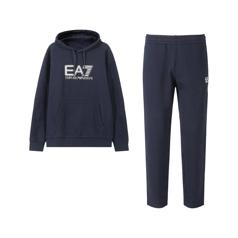 

Emporio Armani EA7 Logo Printed Hooded Casual Sports Suit Fleece Version Men suit Navy-Blue 6DPV65-PJVTZ-1562 S