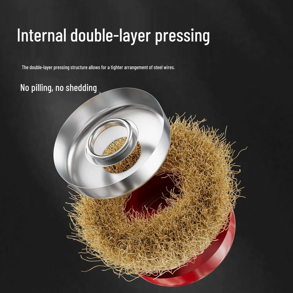 Steel Wire Brush Grinding Head for Hand Drill - Rust Removal & Polishing Tool