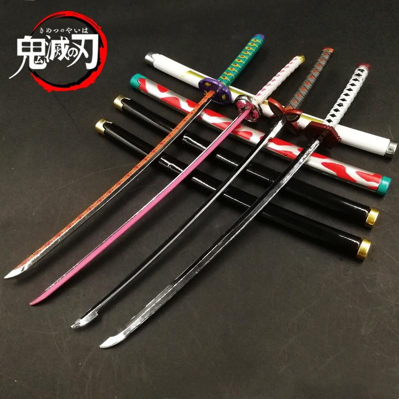 25cm Metal Demon Slayer Katana Kimetsu No Yaiba Steel Tanjirou Sword Real Size Japanese Katana Samurai Sabre Kid Toy Ainme Gift