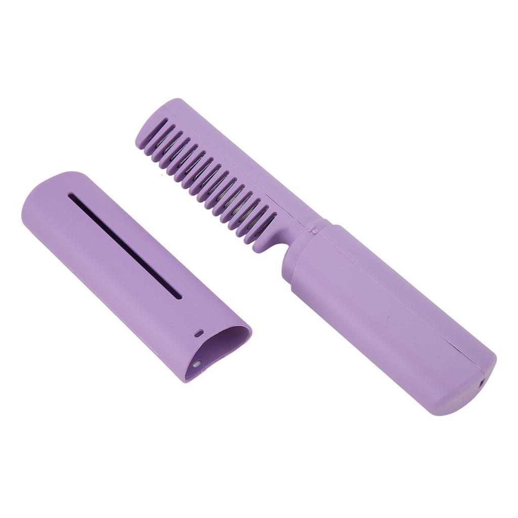 Mini Haarglättungsbürste Kabellos Tragbar Ergonomischer Griff Schnell Aufheizende Glättungsbürste Lila