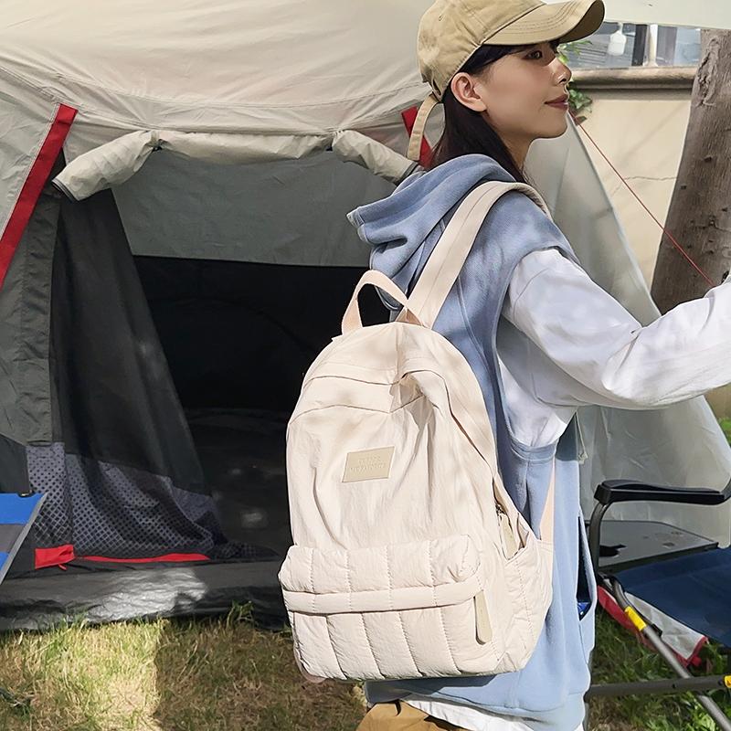 Student School Bag Men's Solid Color Backpack Women's Large Capacity Backpack