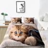 Cat Duvet Cover Collection King Size Microfiber Cute Animal Print Girl Teen Boy Comforter Cover Lovely Kitty Series Pattern Bedding Collection