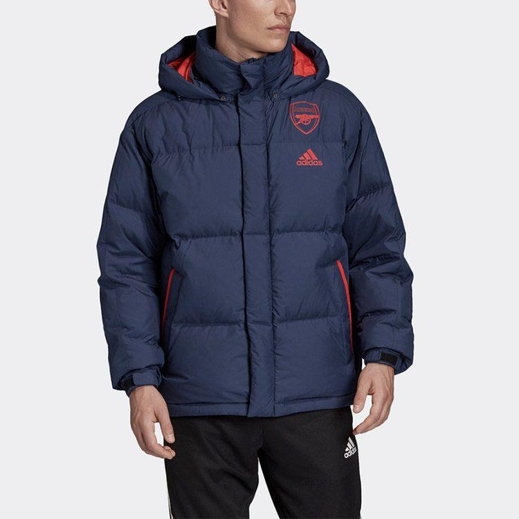 adidas Arsenal Down Jackets Men's Blue Detachable Hood Moderate FQ4111
